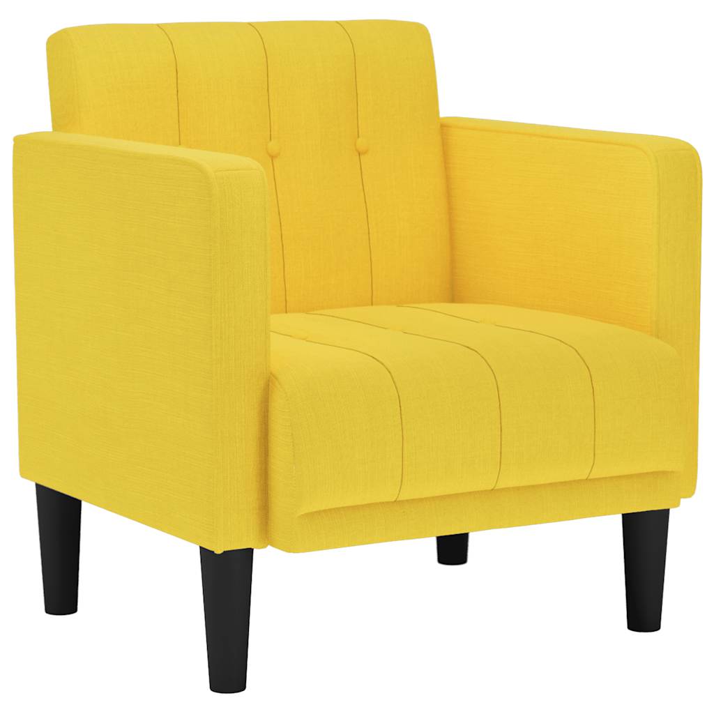 Sofa s naslonima za ruke svijetložuta 53 cm tkanina