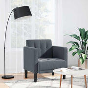 Sofa s naslonima za ruke tamno siva 53 cm baršunasta