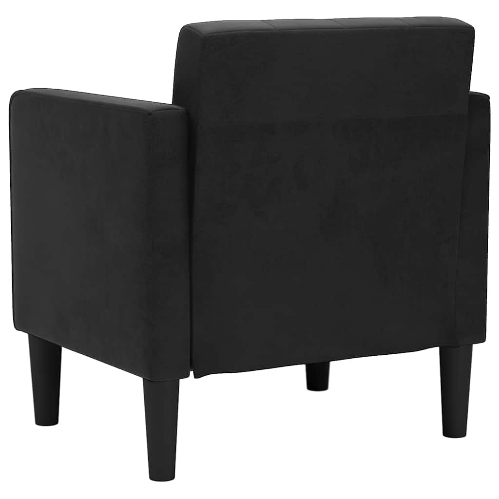 Sofa fotelja s naslonima za ruke crna 53 cm baršunasta