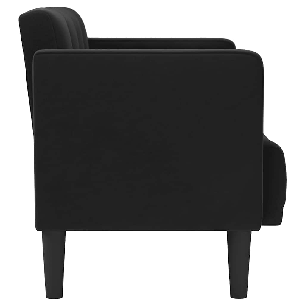 Dvosjed crni 111 cm baršun