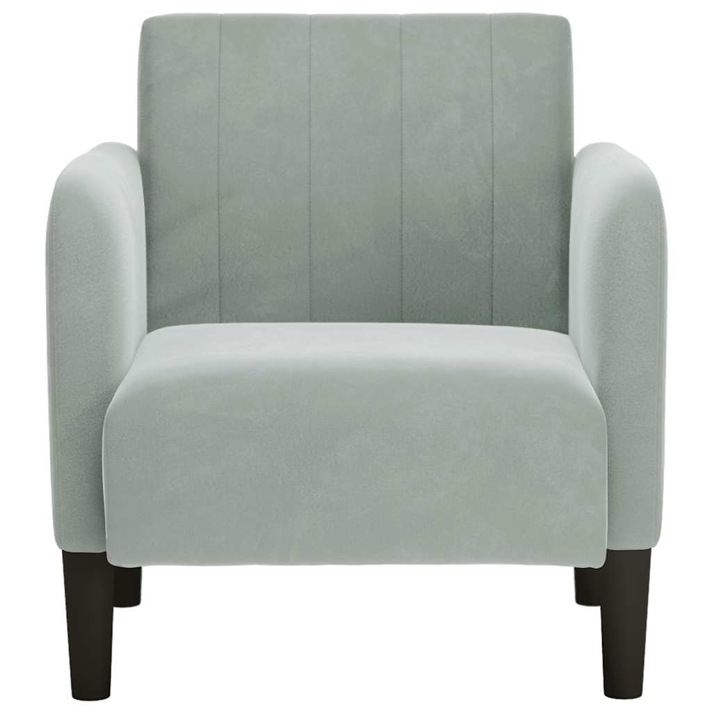 Sofa fotelja s naslonima za ruke svijetlosiva 54 cm baršunasta