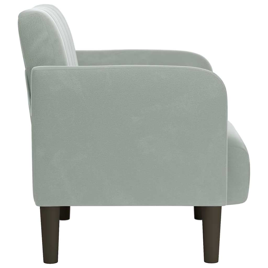 Sofa fotelja s naslonima za ruke svijetlosiva 54 cm baršunasta