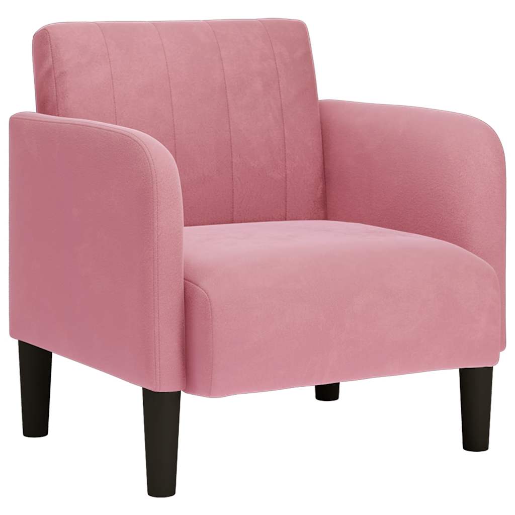 Sofa s naslonima za ruke, ružičasta, 54 cm, baršun