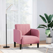 Sofa s naslonima za ruke, ružičasta, 54 cm, baršun