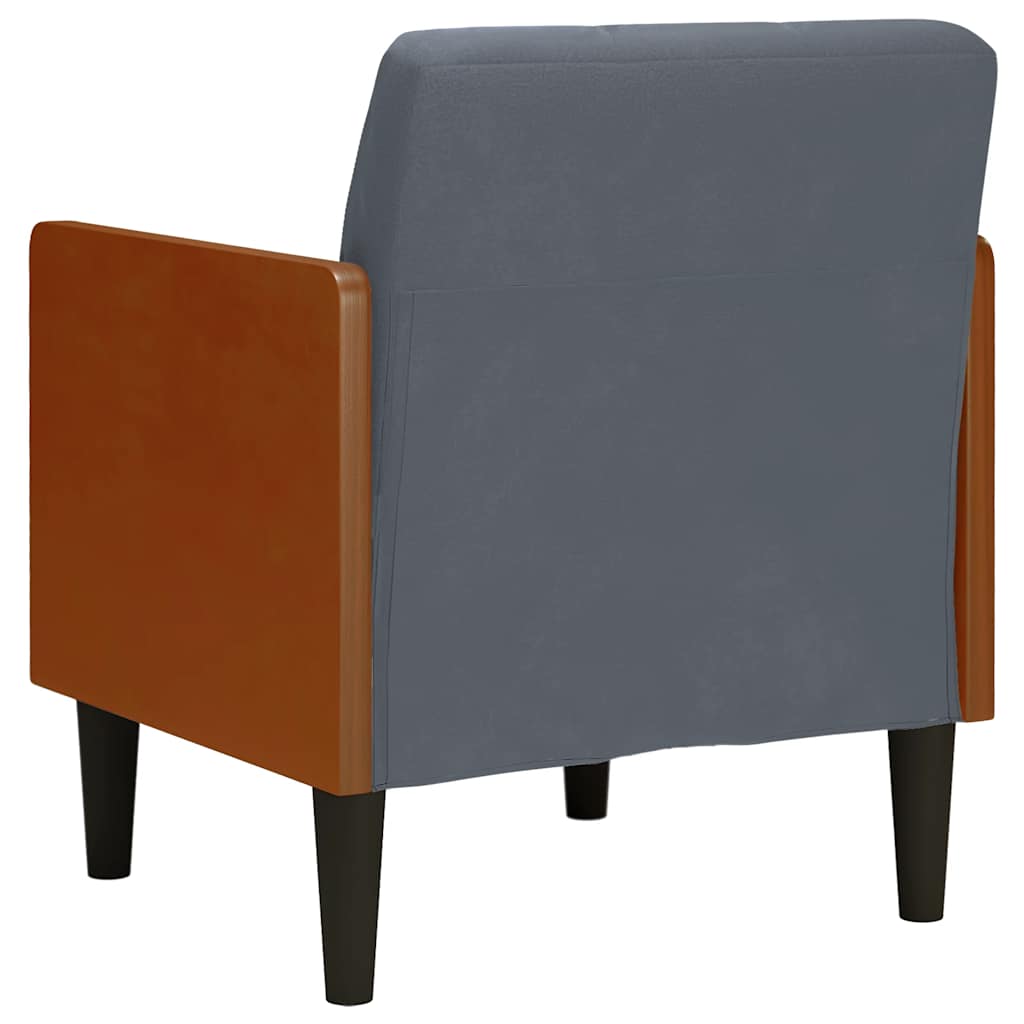 Sofa s naslonima za ruke tamno siva 55 cm baršunasta