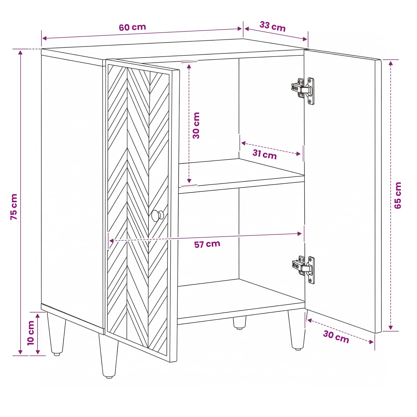 Ormari za skladištenje Smeđa 60 x 33,5 x 75 cm