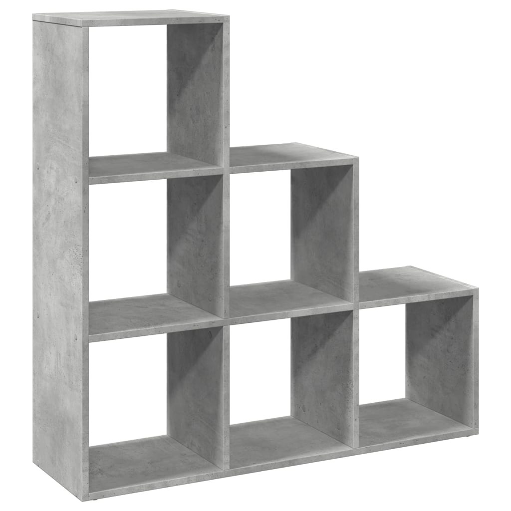 Pregrada / regal za knjige 3 razina sivi 99x29x99 cm drveni