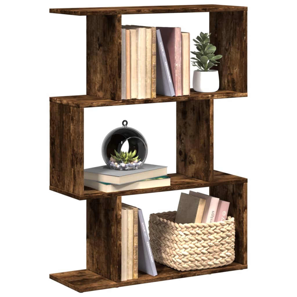 Pregrada / regal za knjige 3 razina hrast 70x24x97 cm drveni
