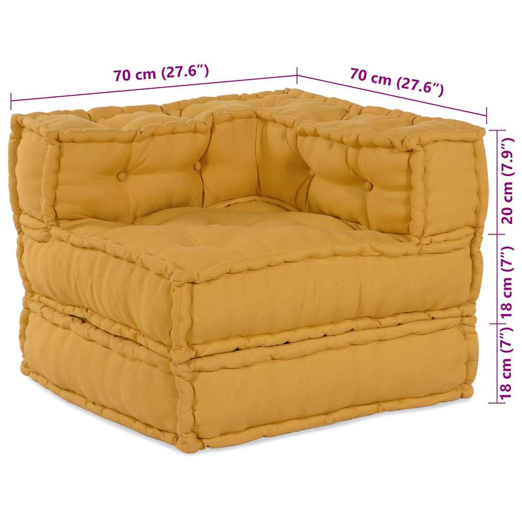 Modularna sofa 2 pcs Žuta 140 x 70 x 56 cm Tkanina