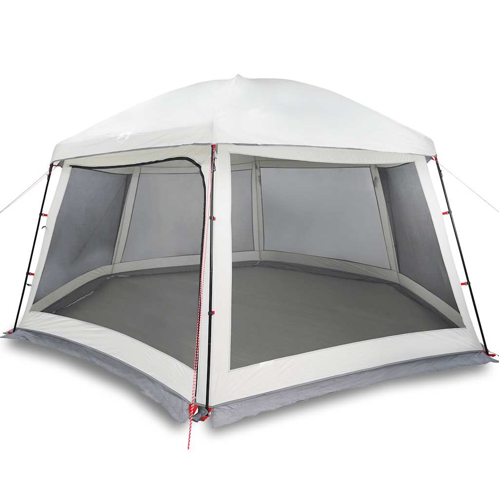 Šator za bazen s uklonjivim letvicama i mrežastim stjenkama Siva 512 x 458 cm