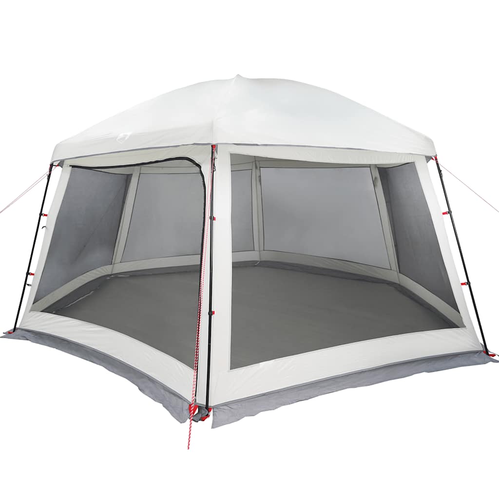 Šator za bazen s uklonjivim letvicama i mrežastim stjenkama Siva 512 x 458 cm