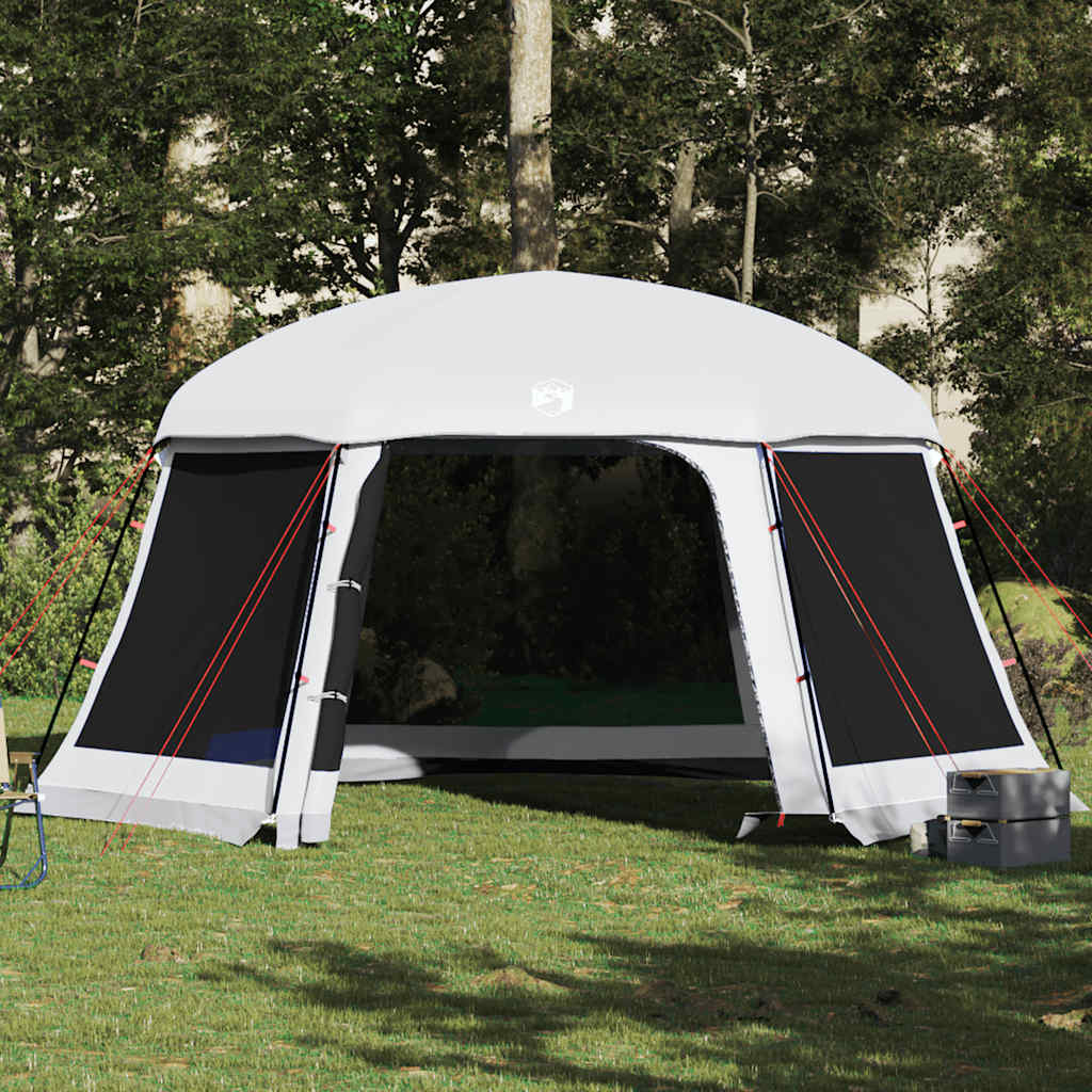 Šator za bazen s uklonjivim letvicama i mrežastim stjenkama Siva 512 x 458 cm