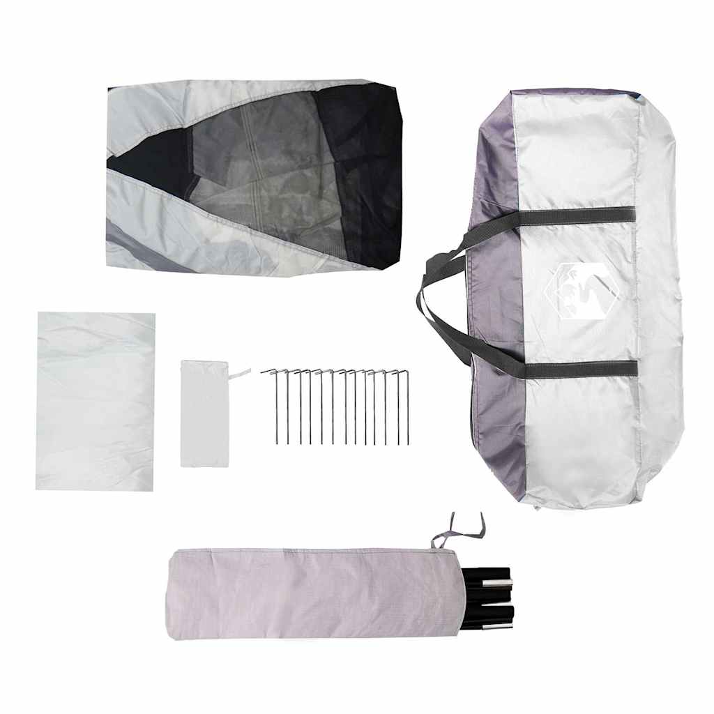 Šator za bazen s uklonjivim letvicama i mrežastim stjenkama Siva 512 x 458 cm