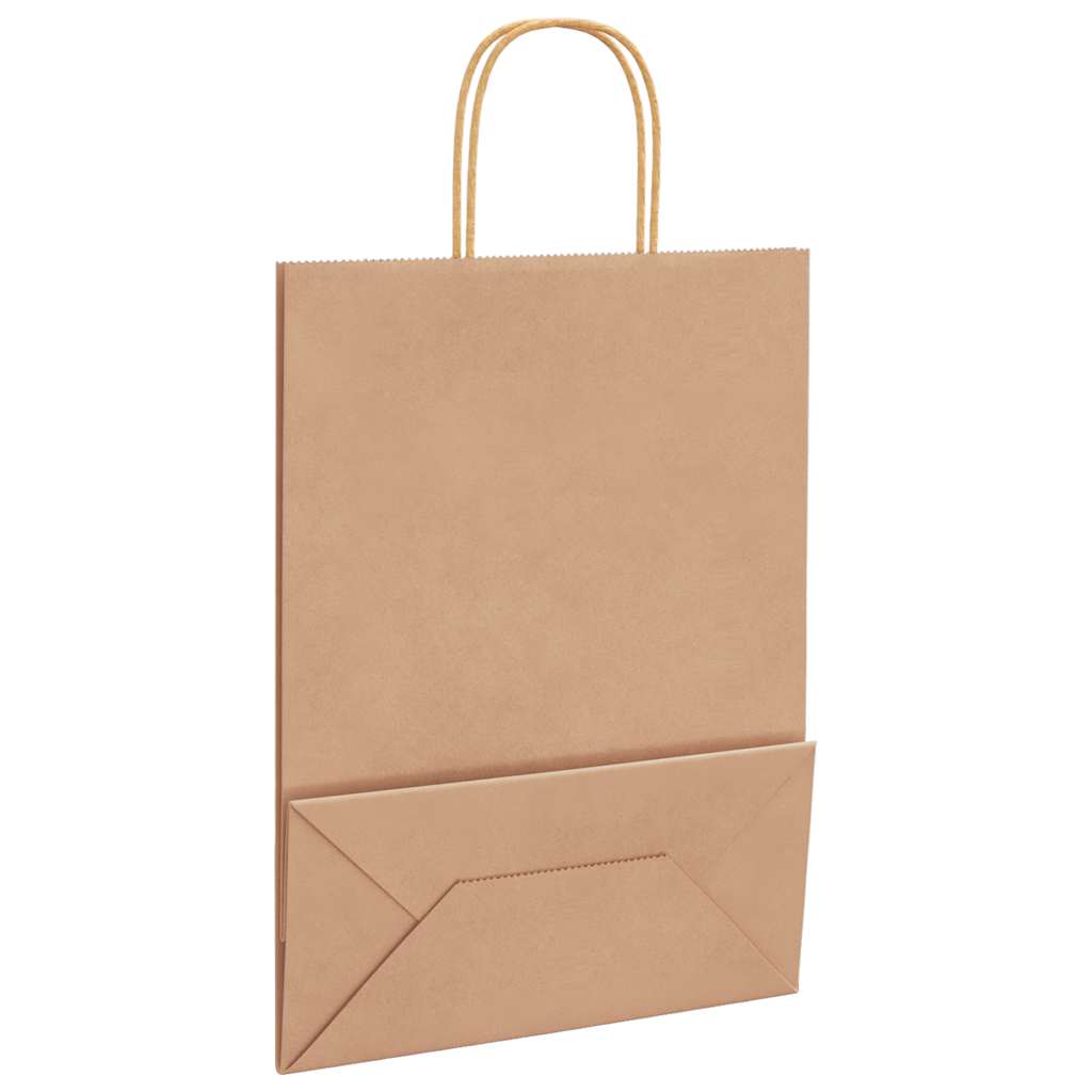 Papirnate vrećice 250 kom s ručkama smeđe 26x12x35 cm