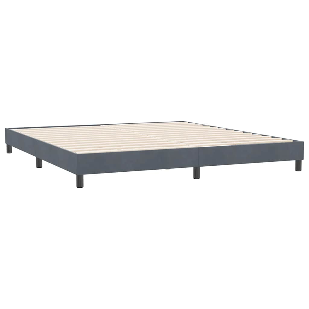 Krevet s boxspring oprugama bez madraca tamno sivi 180x220 cm baršun