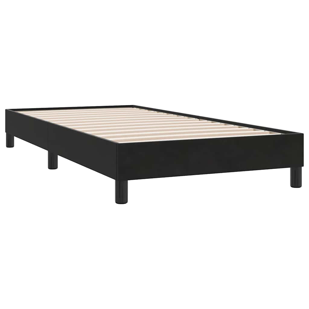 Box Spring krevet s madracem i LED crni 90x210 cm baršunasti