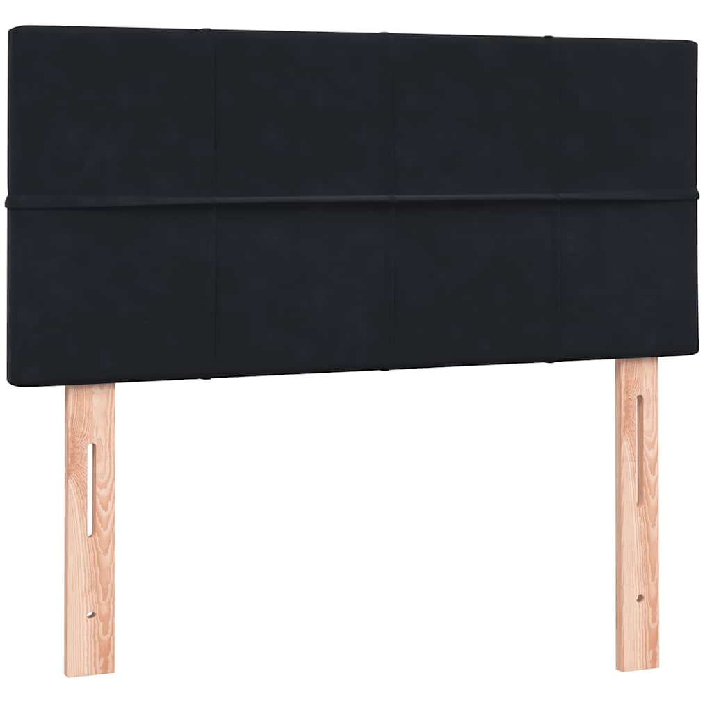 Box Spring krevet s madracem i LED crni 90x210 cm baršunasti