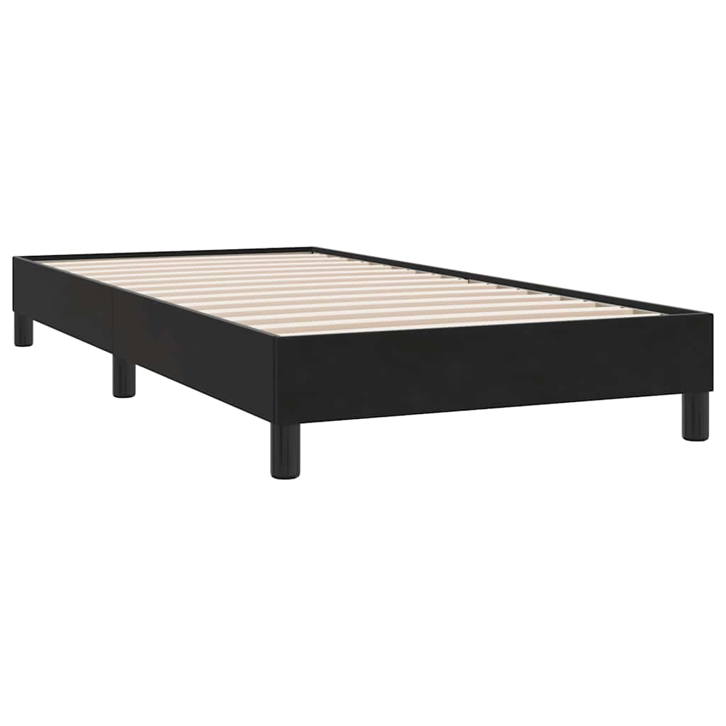 Box Spring krevet s madracem i LED crni 90x210 cm baršunasti