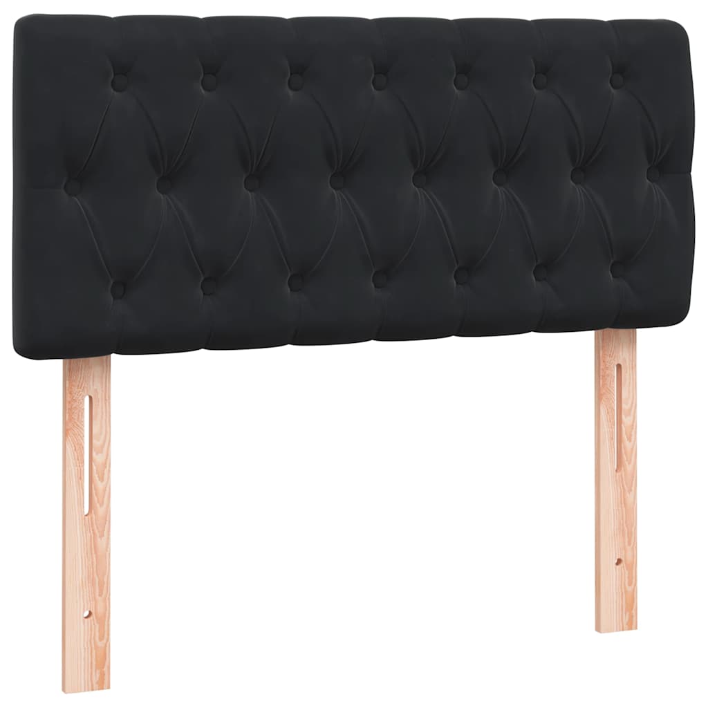 Box Spring krevet s madracem i LED crni 90x210 cm baršunasti