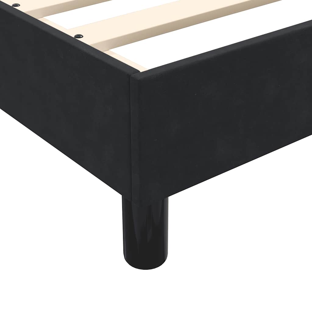 Box Spring krevet s madracem i LED crni 90x210 cm baršunasti