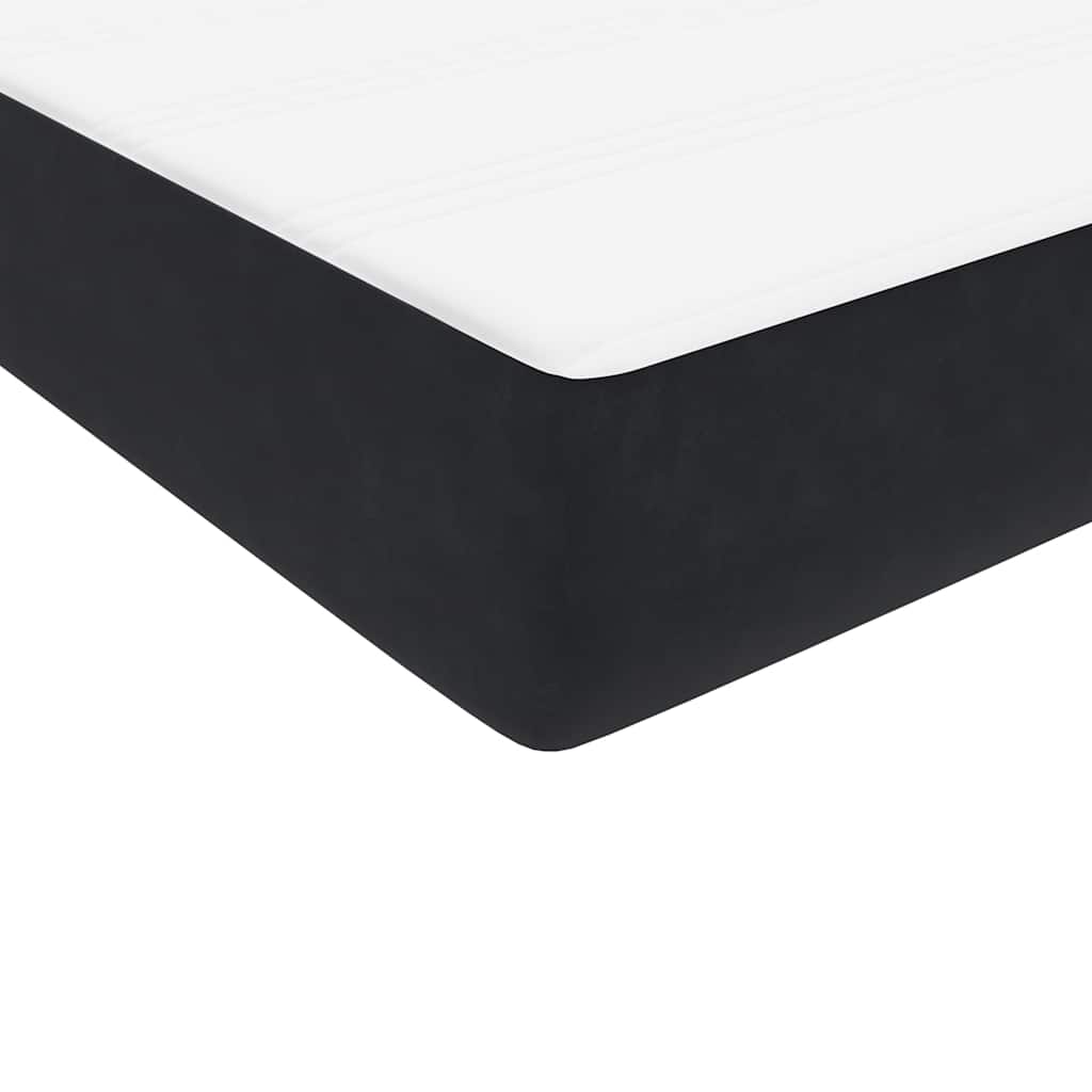 Box Spring krevet s madracem i LED crni 90x210 cm baršunasti