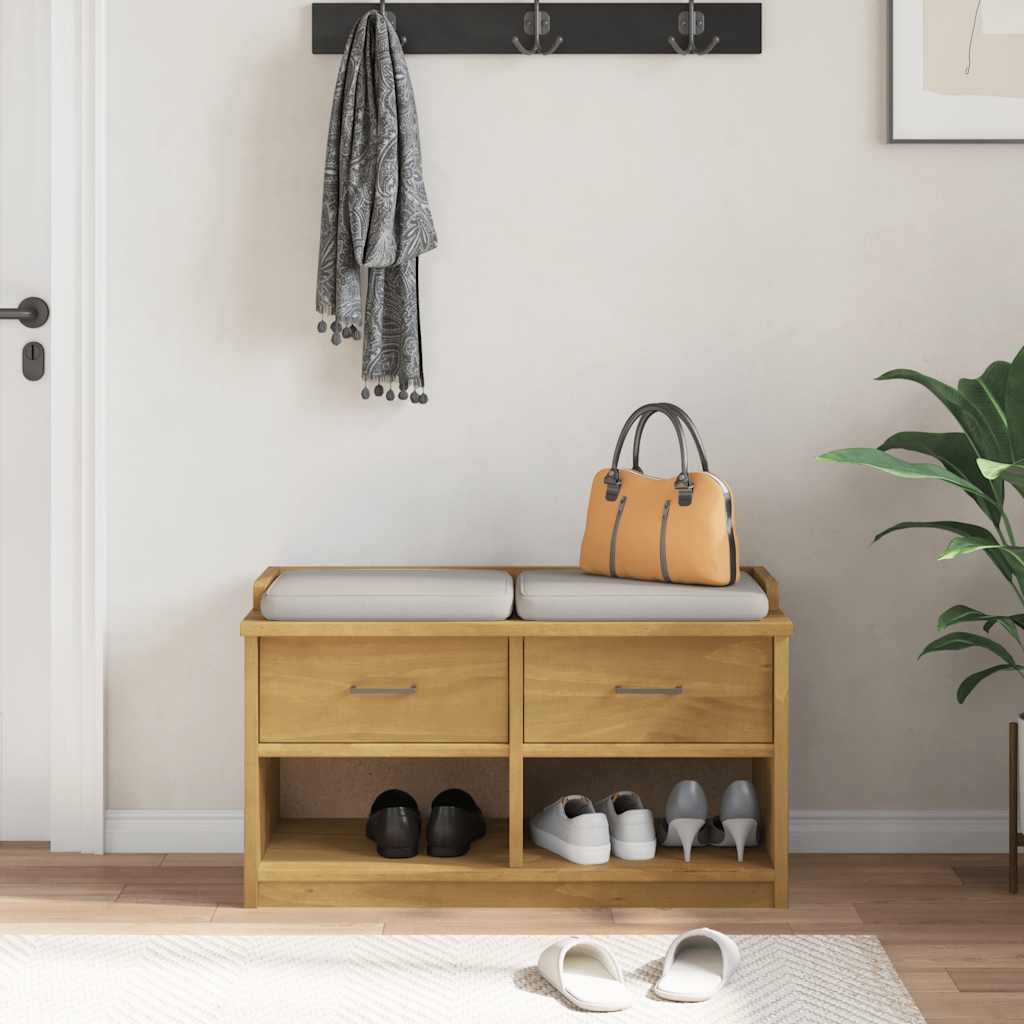 Klupa za predsoblje SANDNES 87x40x50 cm od masivne borovine