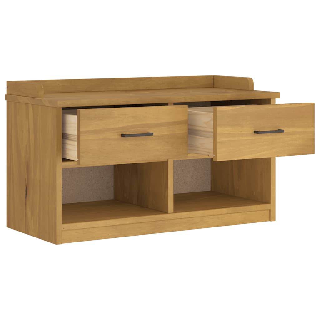 Klupa za predsoblje SANDNES 87x40x50 cm od masivne borovine