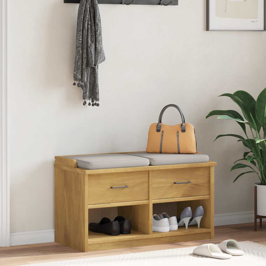 Klupa za predsoblje SANDNES 87x40x50 cm od masivne borovine