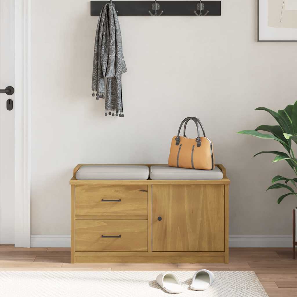 Klupa za predsoblje SANDNES 87x40x50 cm od masivne borovine