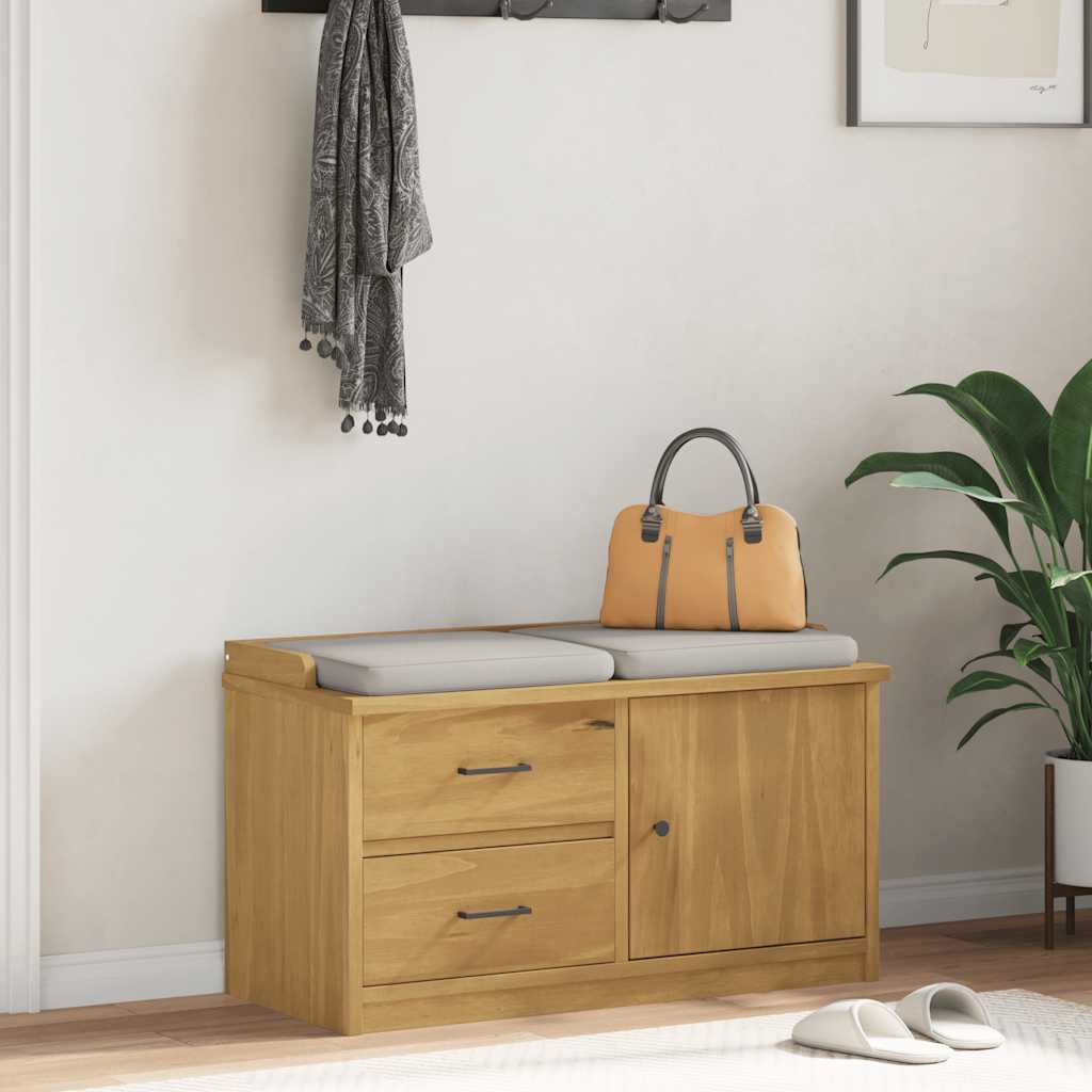 Klupa za predsoblje SANDNES 87x40x50 cm od masivne borovine