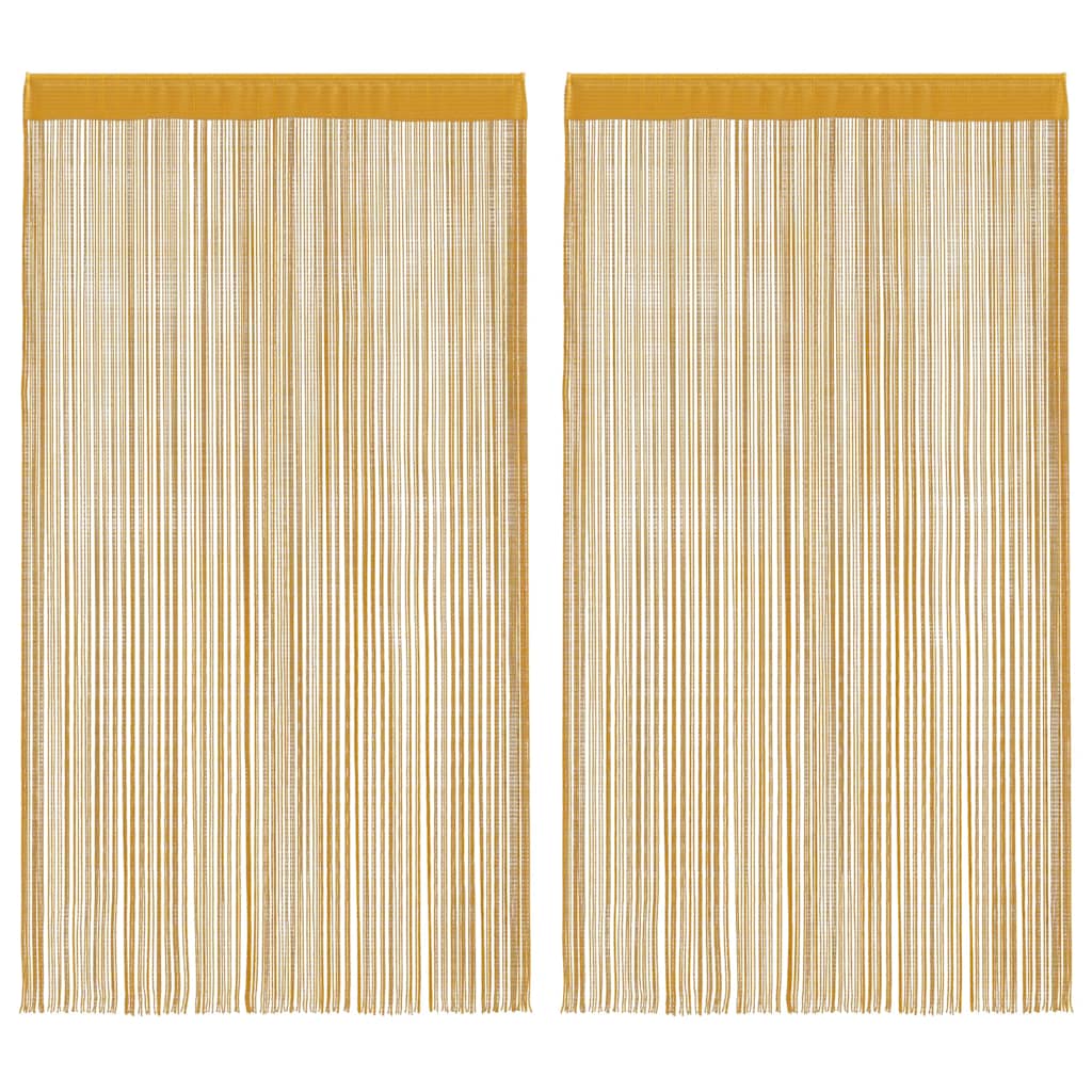 Zavjese od špage 2 kom zlatne 100x250 cm