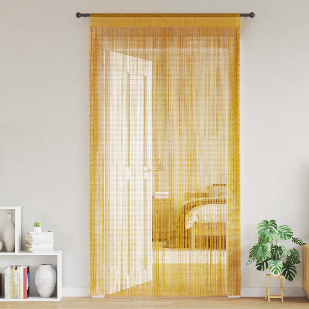 Zavjese od špage 2 kom zlatne 100x250 cm
