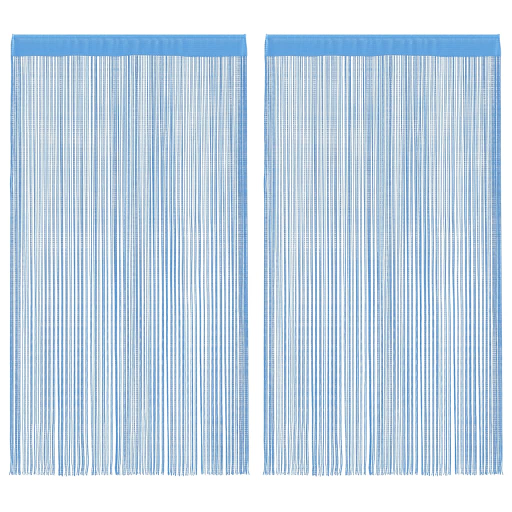 Zavjese od špage 2 kom svijetloplave 100x250 cm