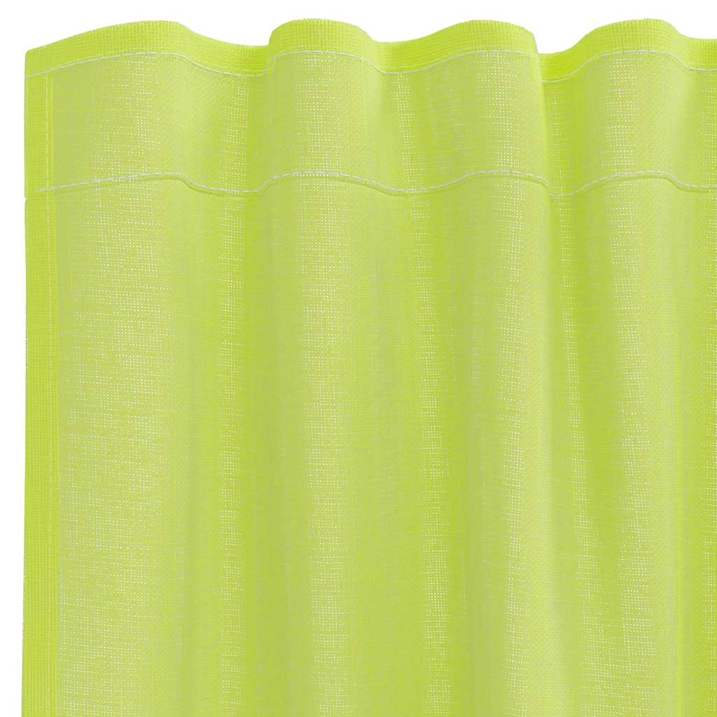 Voile zavjese s džepovima za šipke 2 kom. jabukasto zelene Zelena 140 x 175 cm