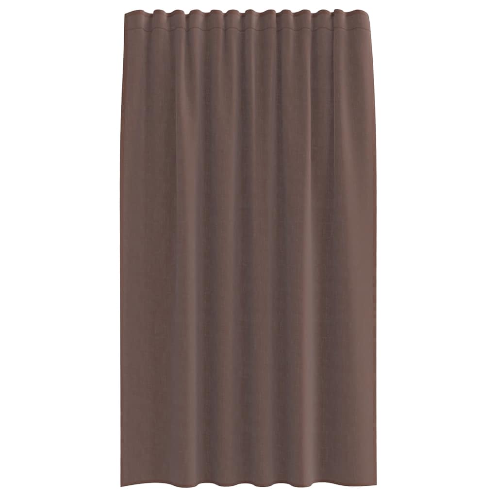 Voile zavjese s džepovima za šipke 2 kom smeđe Smeđa 140 x 175 cm
