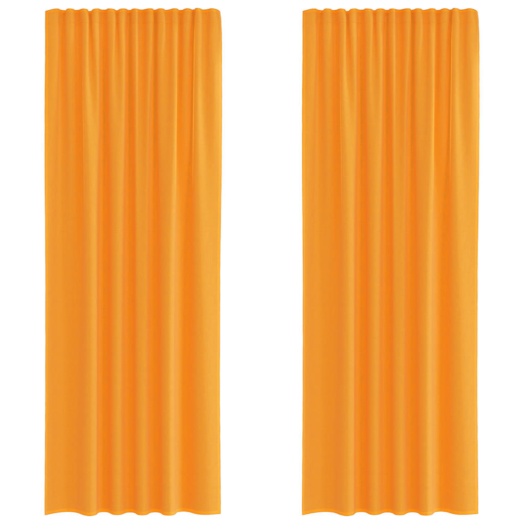 Voile zavjese s džepovima za šipke 2 kom. narančaste Narančasta 140 x 260 cm