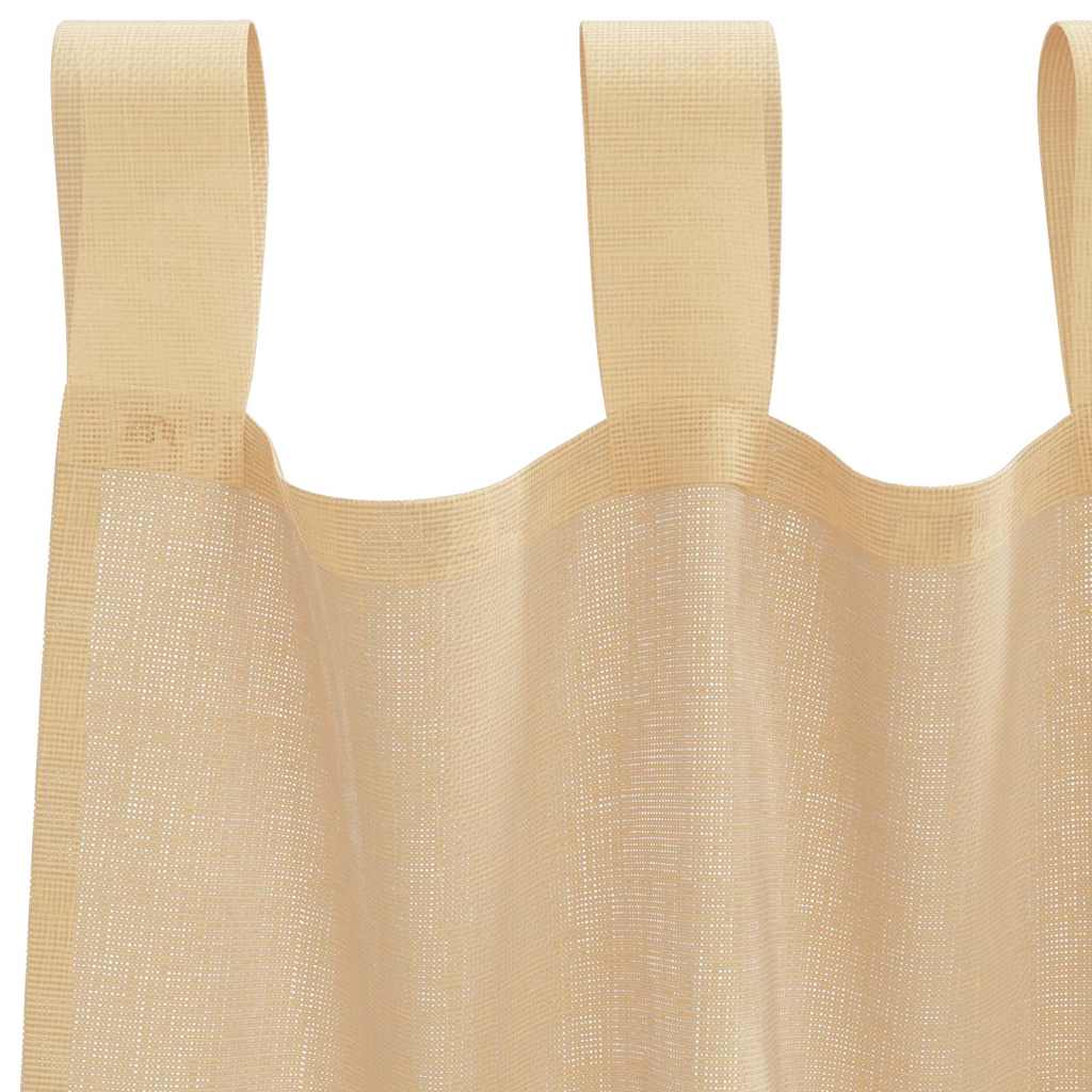 Voile zavjese s džepovima za šipke 2 kom boja pijeska Smeđa 140 x 260 cm