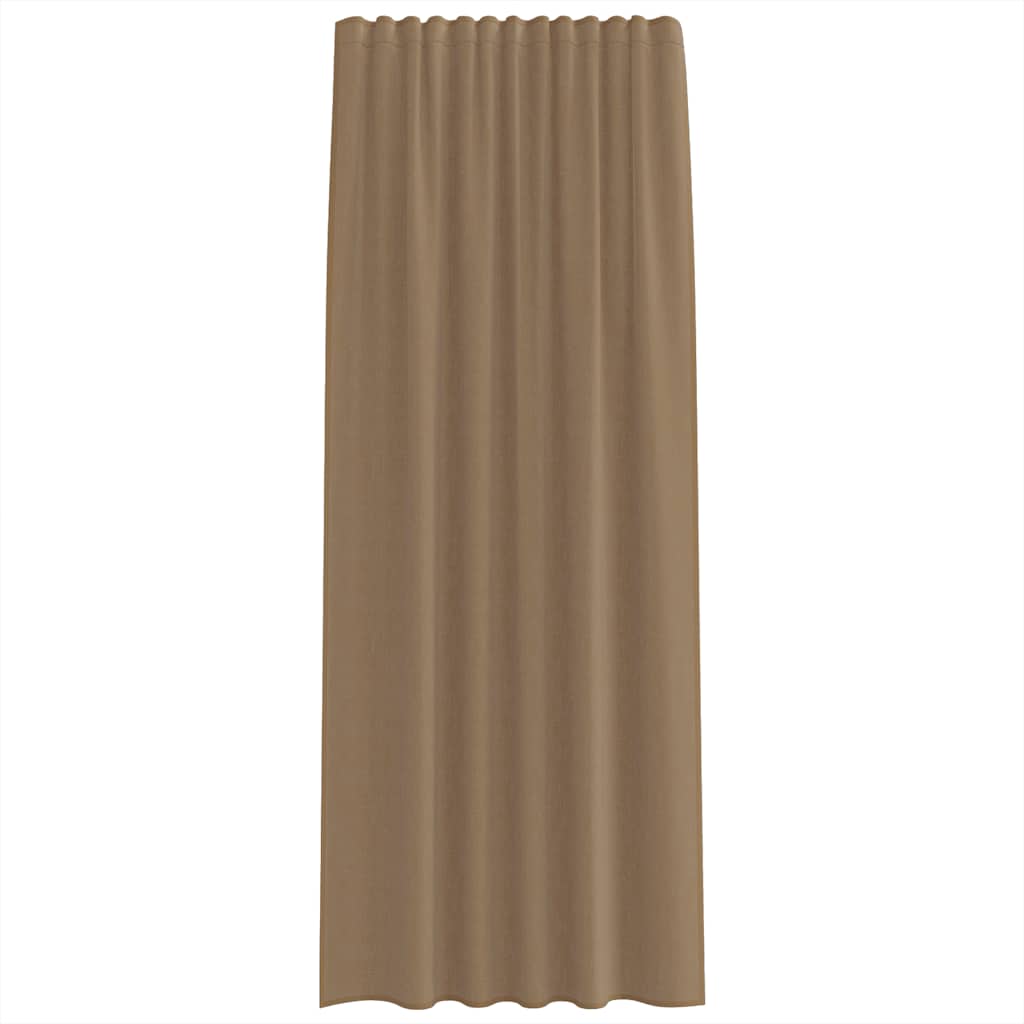 Voile zavjese s džepovima za šipke 2 kom svijetlosmeđe Smeđa 140 x 245 cm