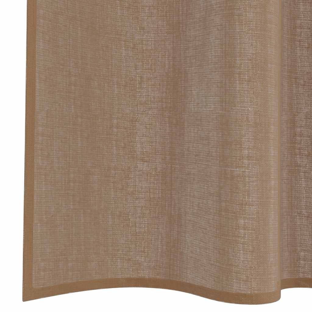 Voile zavjese s džepovima za šipke 2 kom svijetlosmeđe Smeđa 140 x 245 cm