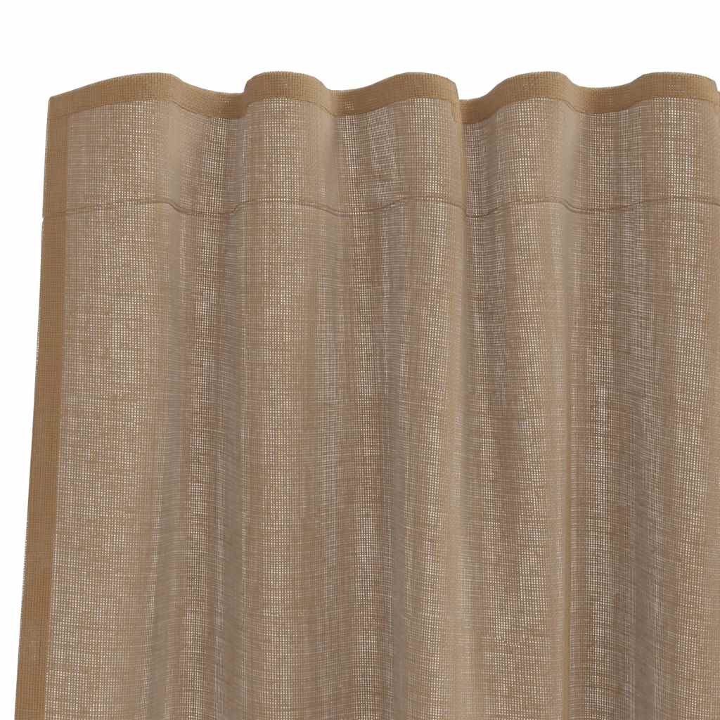 Voile zavjese s džepovima za šipke 2 kom svijetlosmeđe Smeđa 140 x 245 cm