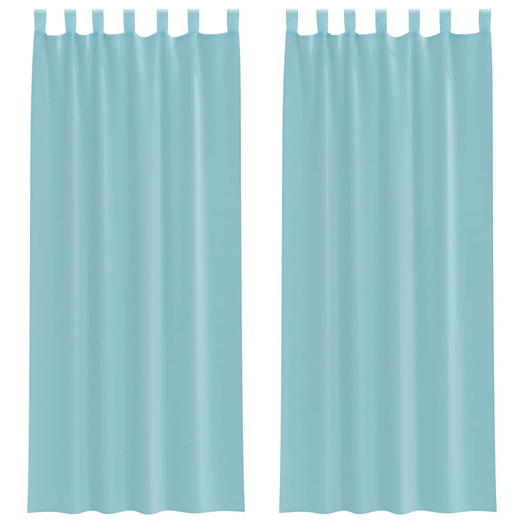 Voile zavjese s džepovima za šipke 2 kom tirkizne Tirkizna 140 x 260 cm