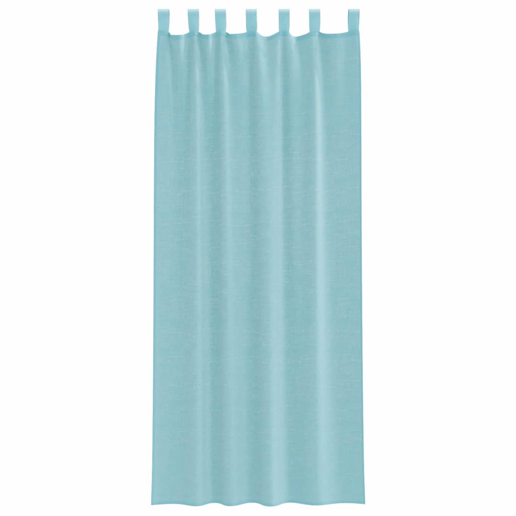 Voile zavjese s džepovima za šipke 2 kom tirkizne Tirkizna 140 x 260 cm