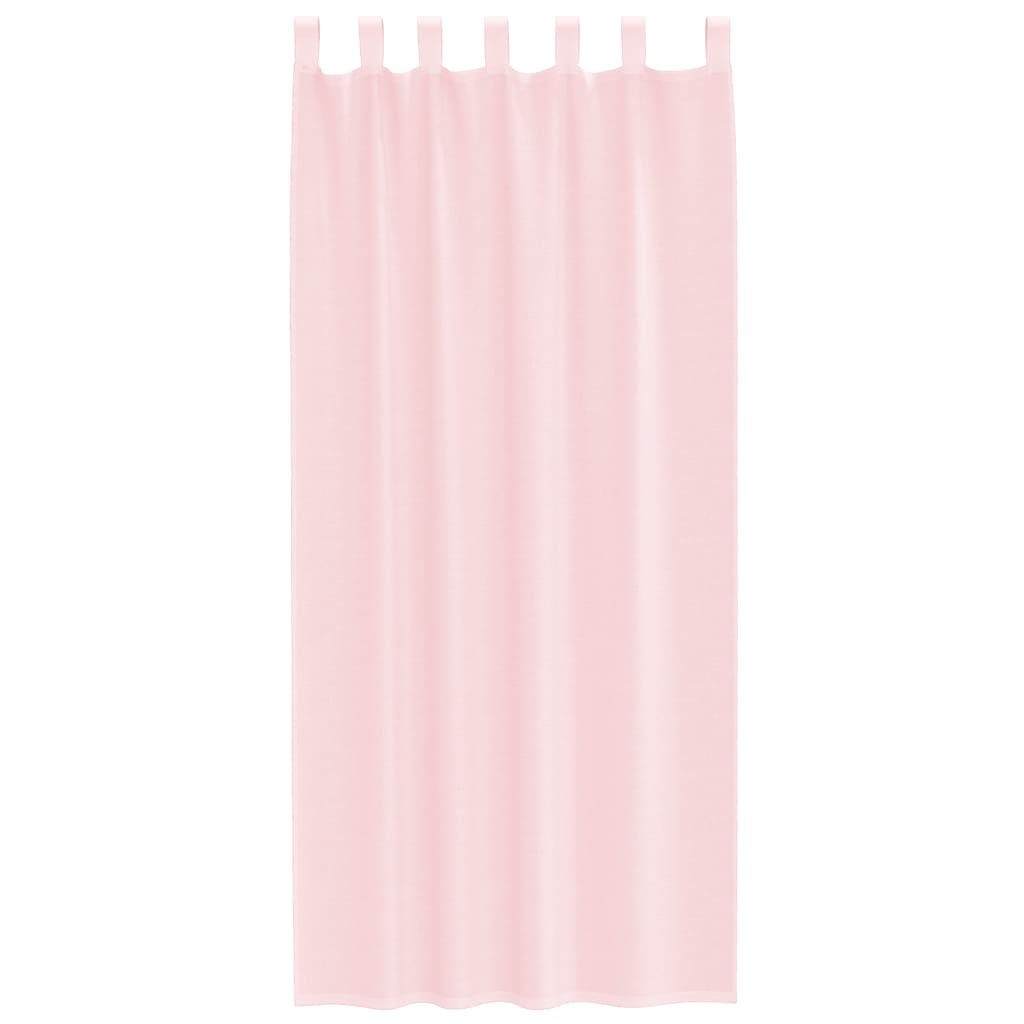 Voile zavjese s petljama 2 kom svijetlo ružičaste 140x225 cm