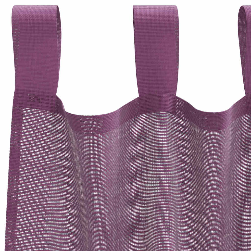 Voile zavjese s petljama 2 kom. ljubičaste 140x175 cm