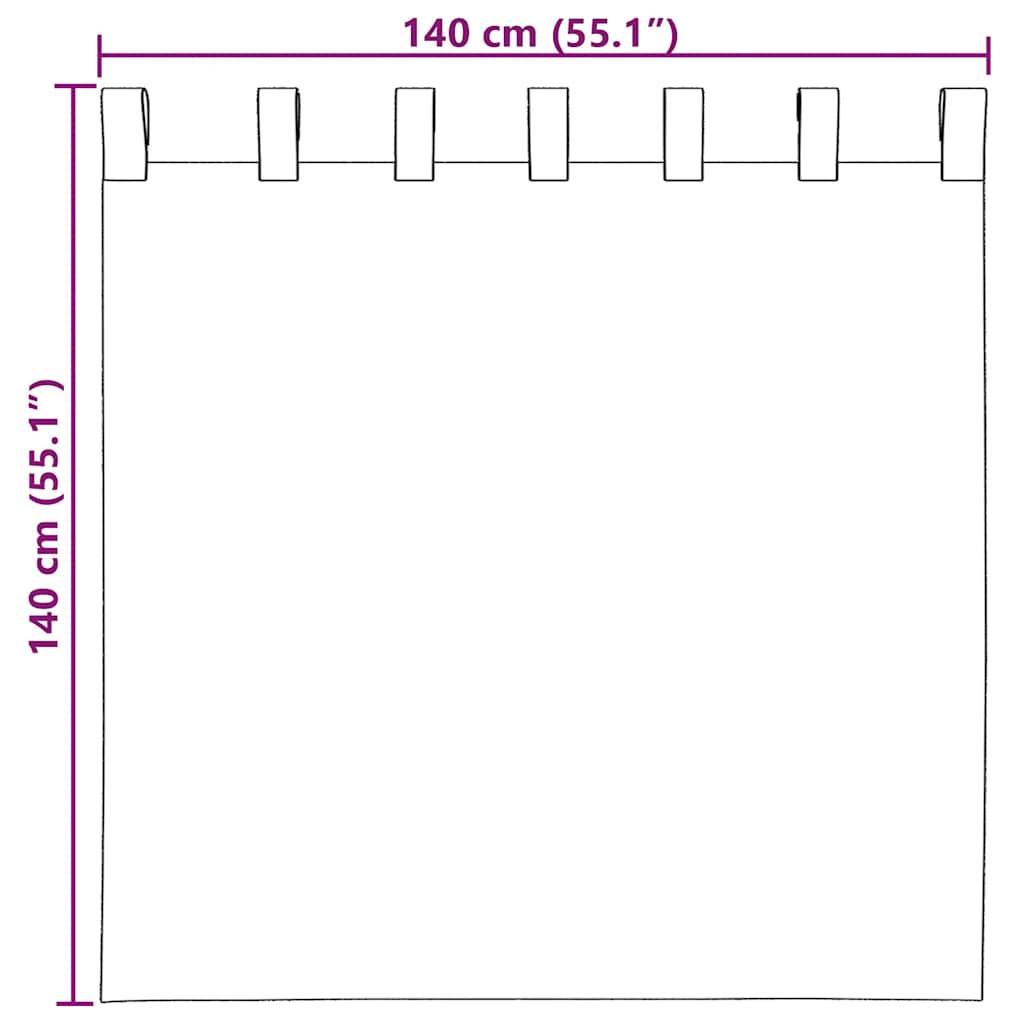 Voile zavjese s petljama 2 kom svijetlosmeđe 140x140 cm