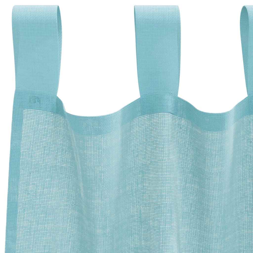 Voile zavjese s petljama 2 kom. tirkizne 140x225 cm