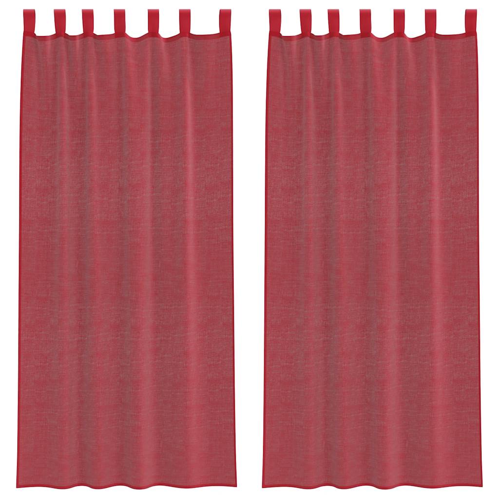 Voile zavjese s petljama 2 kom. vinsko crvene 140x225 cm
