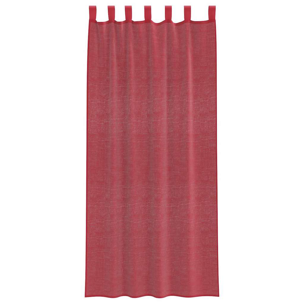 Voile zavjese s petljama 2 kom. vinsko crvene 140x225 cm