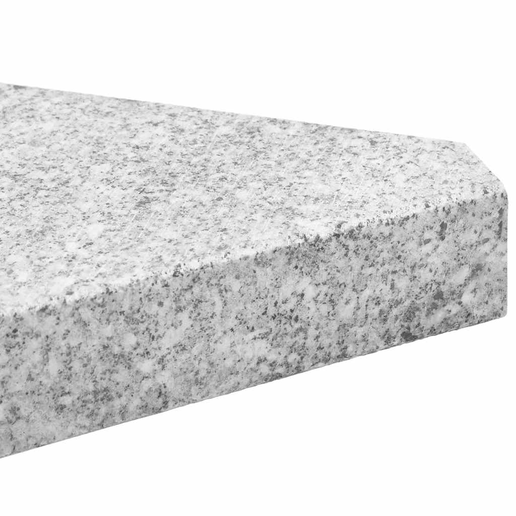 Utezi za kišobran 4 kom. sivi granit trokutasti 14 kg