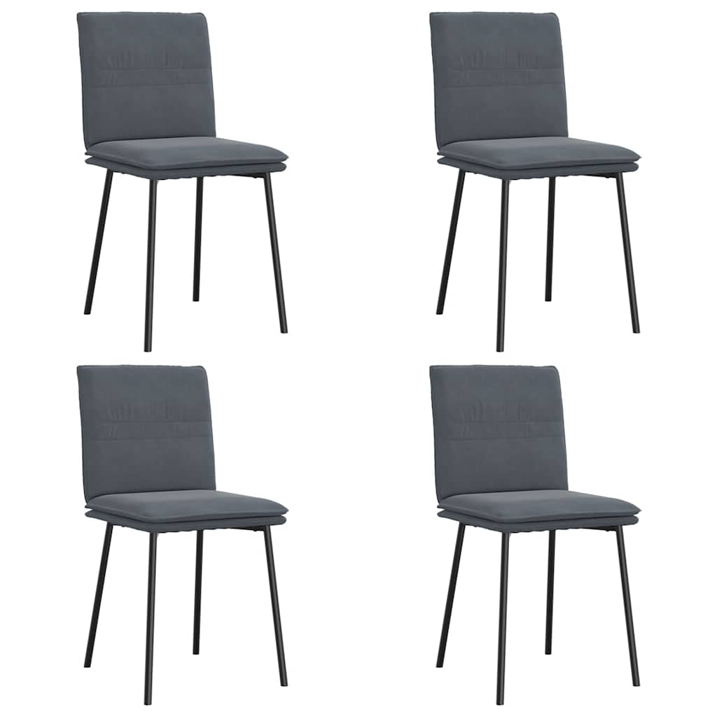 Blagovaonske stolice 4 kom tamnosive baršunaste Siva